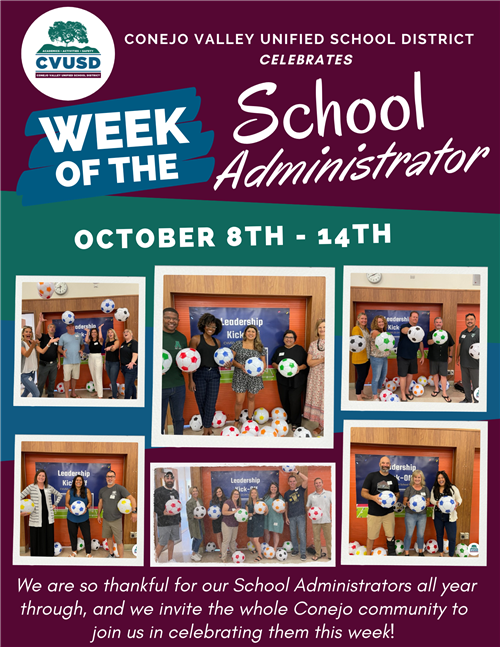 CVUSD Celebrates Week of the School Administrator October 8th 14th